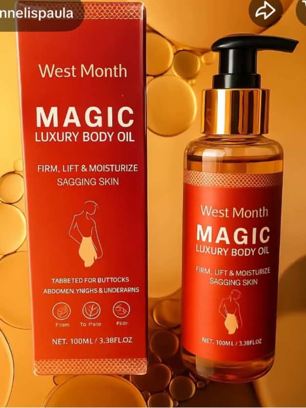 Magic Luxury Body Oil in vibrant orange